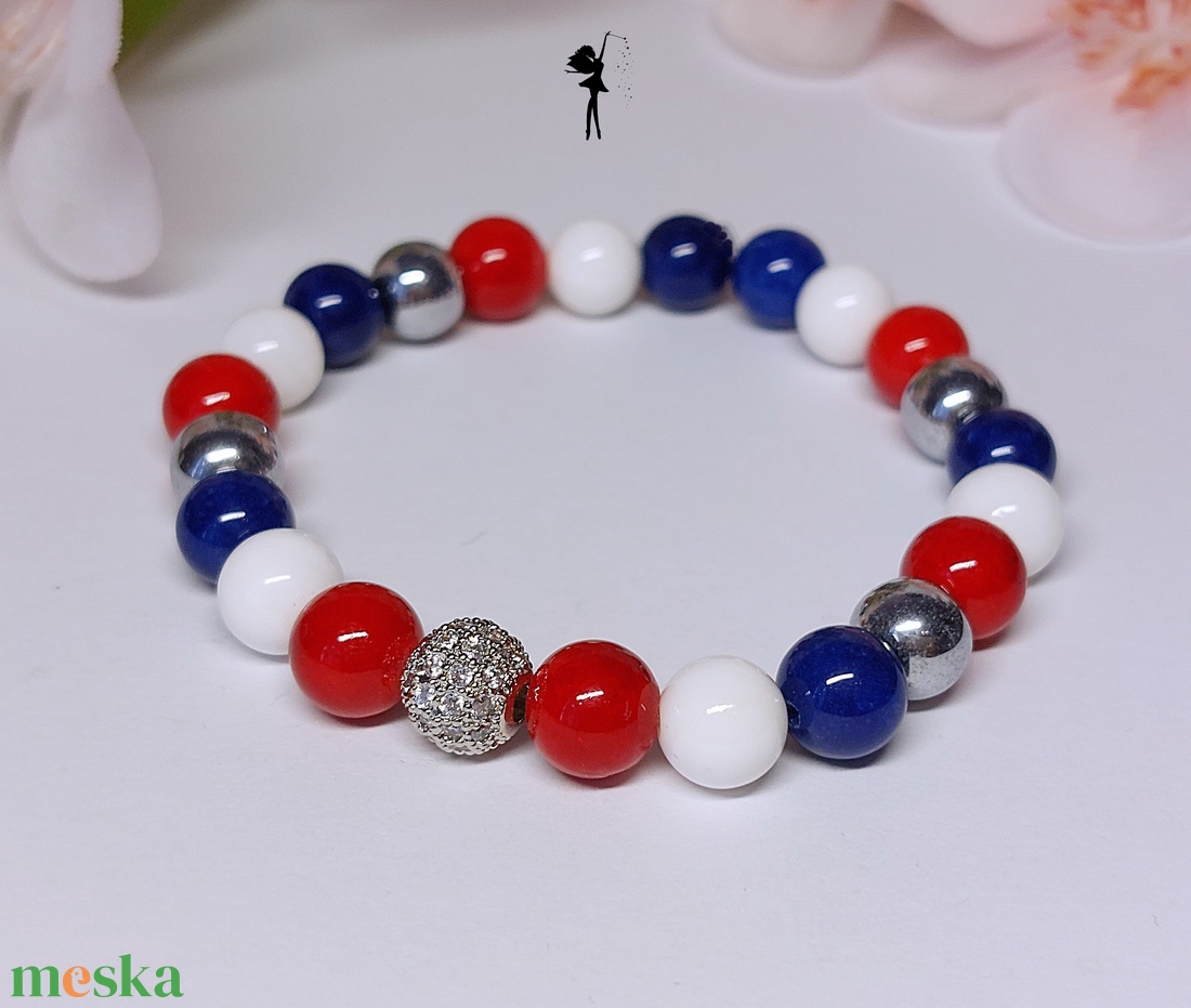 Tricolor ásványkarkötő kagylógyöngyből, jadéból, hematitból, cirkónia gömbbel - ékszer - karkötő - gyöngyös karkötő - Meska.hu Tricolor ásványkarkötő kagylógyöngyből, jadéból, hematitból, cirkónia gömbbel - ékszer - karkötő - gyöngyös karkötő - Meska.hu