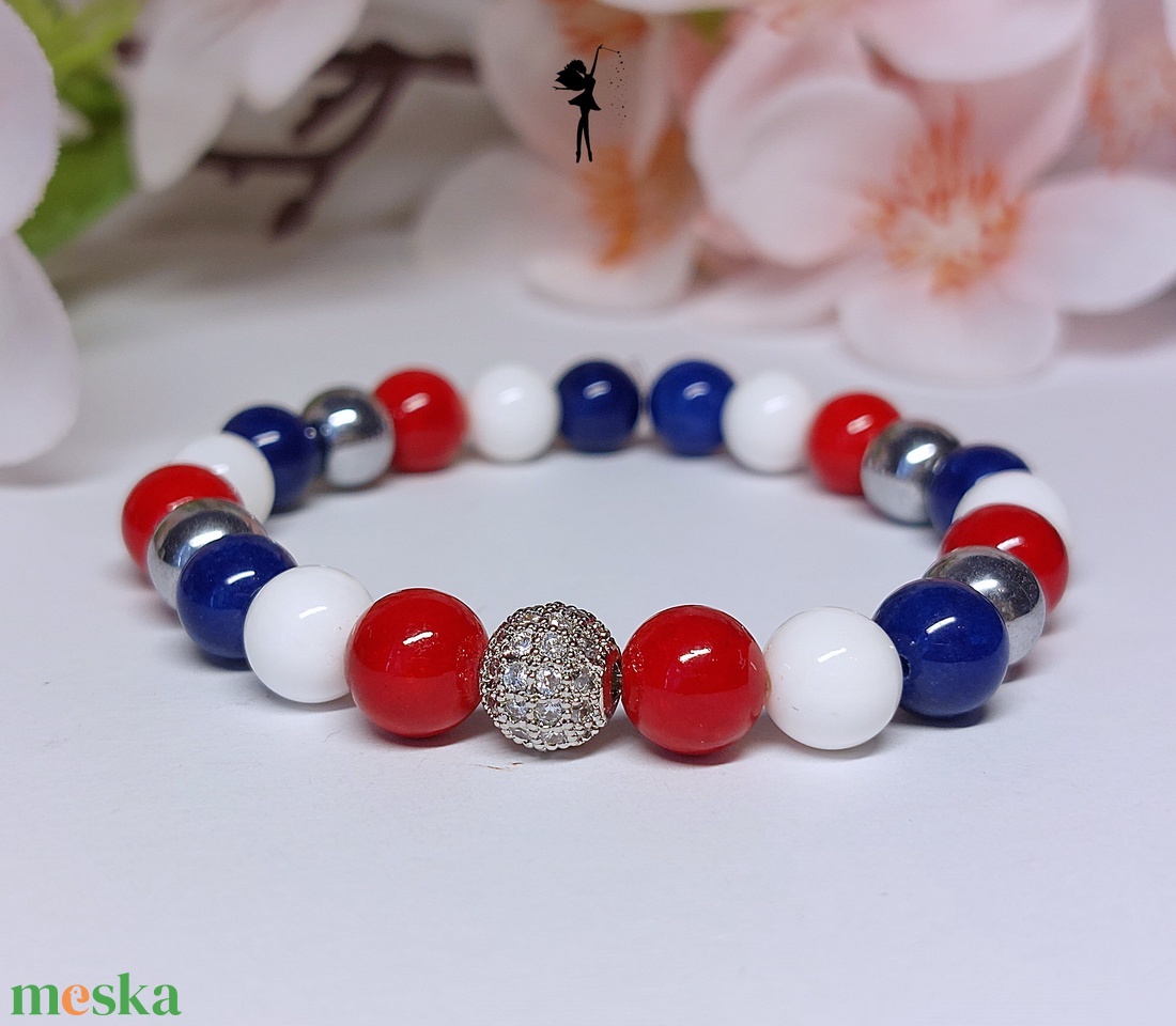 Tricolor ásványkarkötő kagylógyöngyből, jadéból, hematitból, cirkónia gömbbel - ékszer - karkötő - gyöngyös karkötő - Meska.hu Tricolor ásványkarkötő kagylógyöngyből, jadéból, hematitból, cirkónia gömbbel - ékszer - karkötő - gyöngyös karkötő - Meska.hu