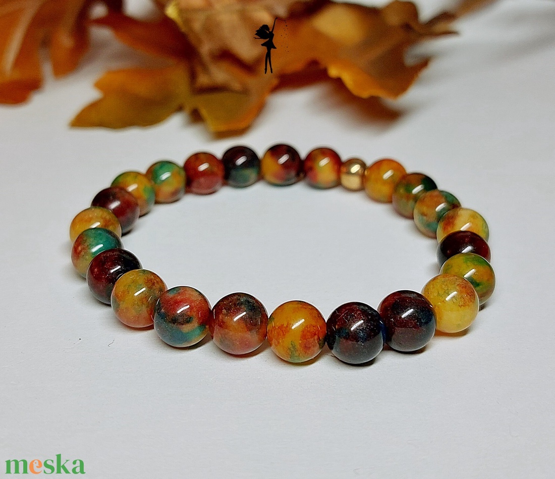 Tarkabarka természet ásványkarkötő jáspisokkal - ékszer - karkötő - ásványkarkötő - Meska.hu