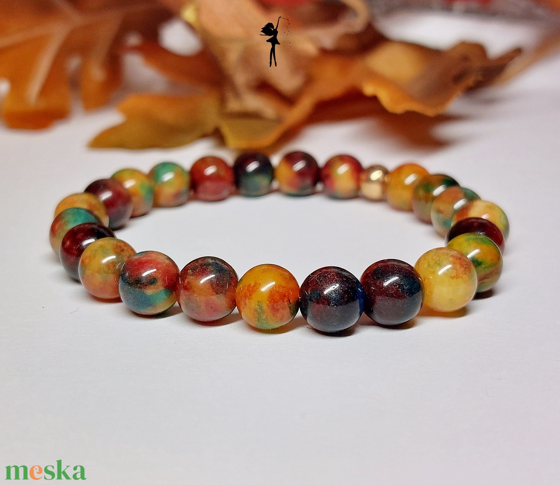 Tarkabarka természet ásványkarkötő jáspisokkal - ékszer - karkötő - ásványkarkötő - Meska.hu