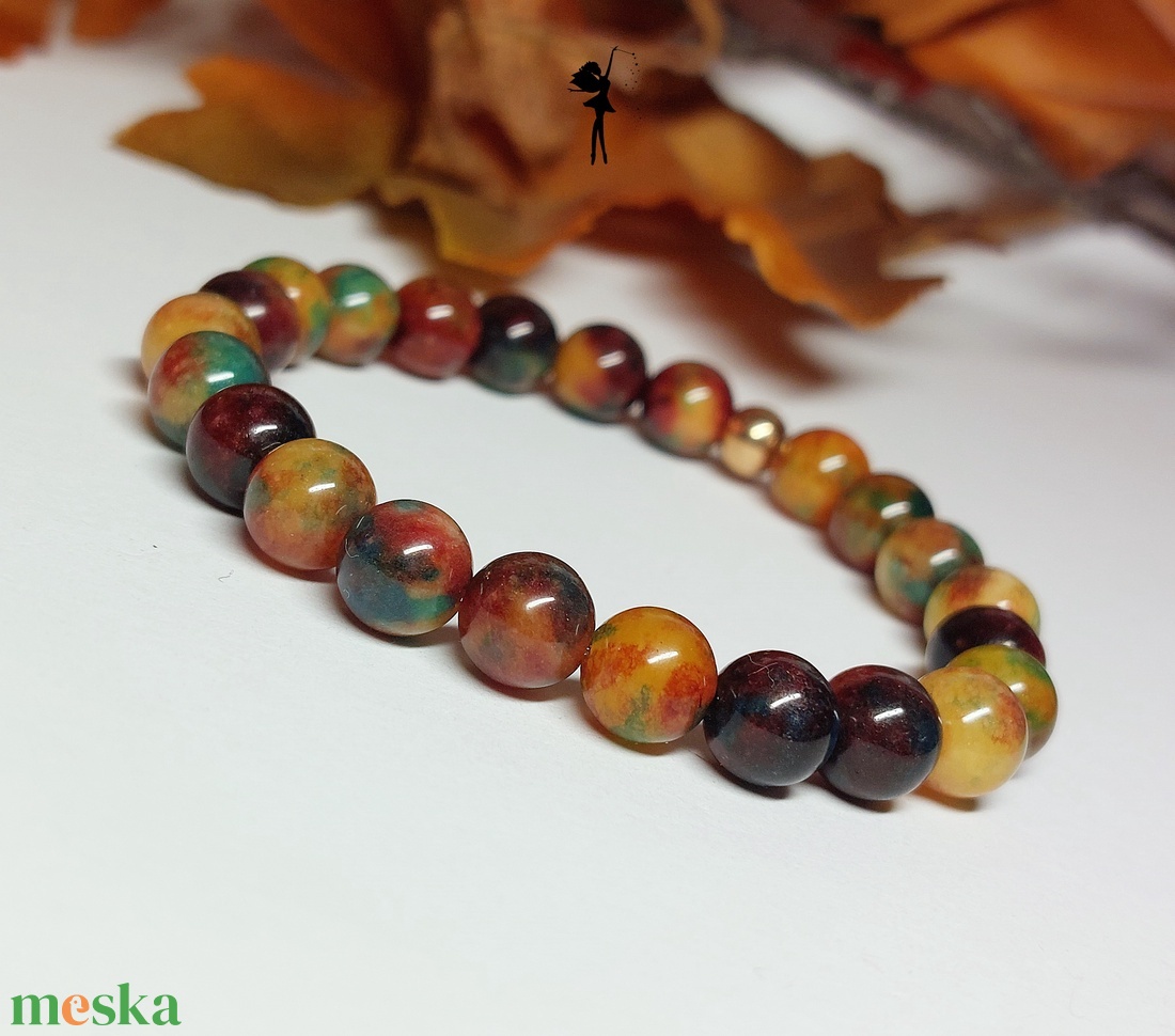 Tarkabarka természet ásványkarkötő jáspisokkal - ékszer - karkötő - ásványkarkötő - Meska.hu