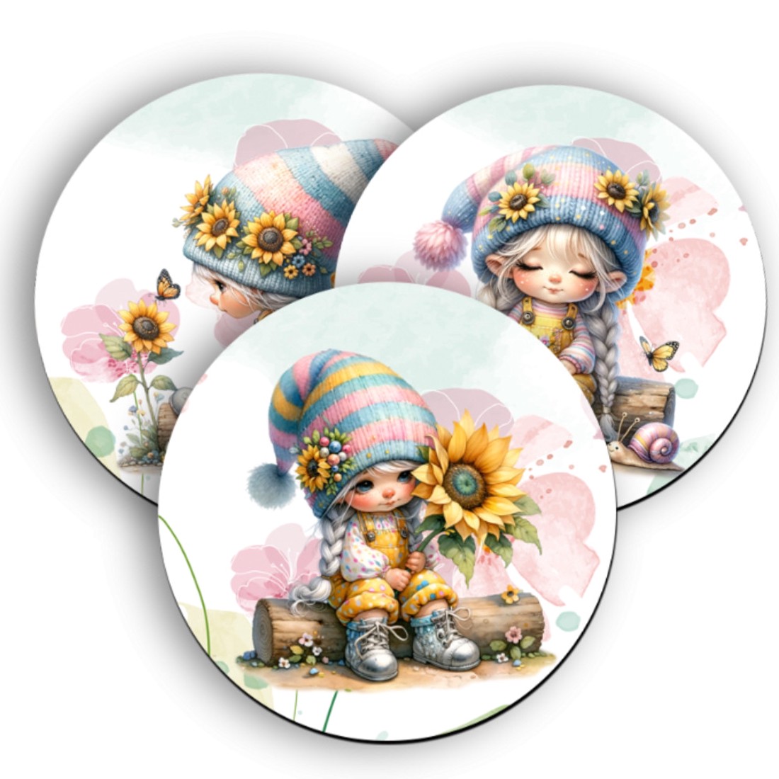 3 db aranyos napraforgós manólány alátét szett (#72) -  - Meska.hu