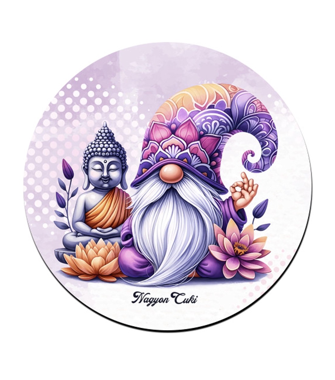 Buddha Jóga manó mintás bögre alátét -  - Meska.hu