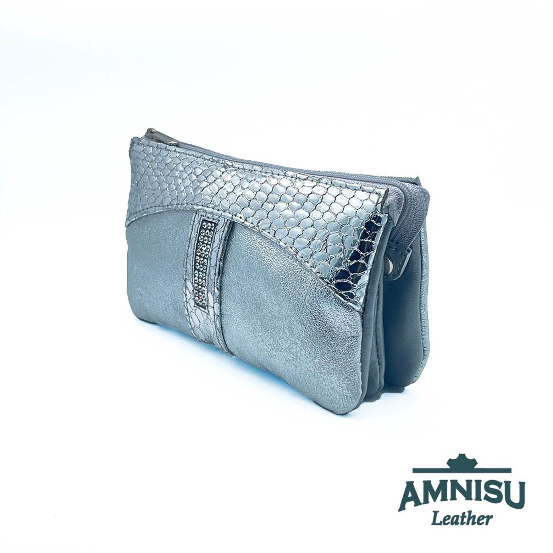 Ezüst mintás - króm kígyómintás egyenes swarovski köves női pénztárca G1007 - táska & tok - pénztárca & más tok - pénztárca - női pénztárca - Meska.hu