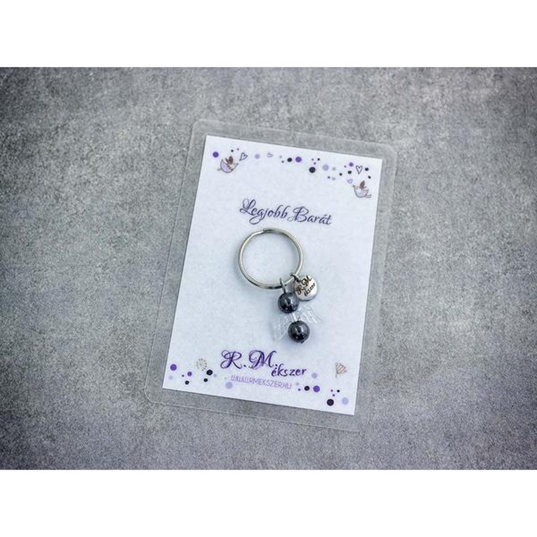 Legjobb barátomnak kulcstartó hematittal - táska & tok - kulcstartó & táskadísz - kulcstartó - Meska.hu