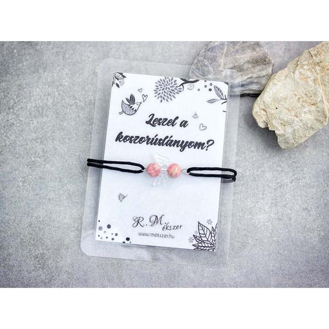 Leszel a koszorúslányom rodokrozit angyal karkötő - esküvő - meghívó & kártya - tanú felkérő - Meska.hu