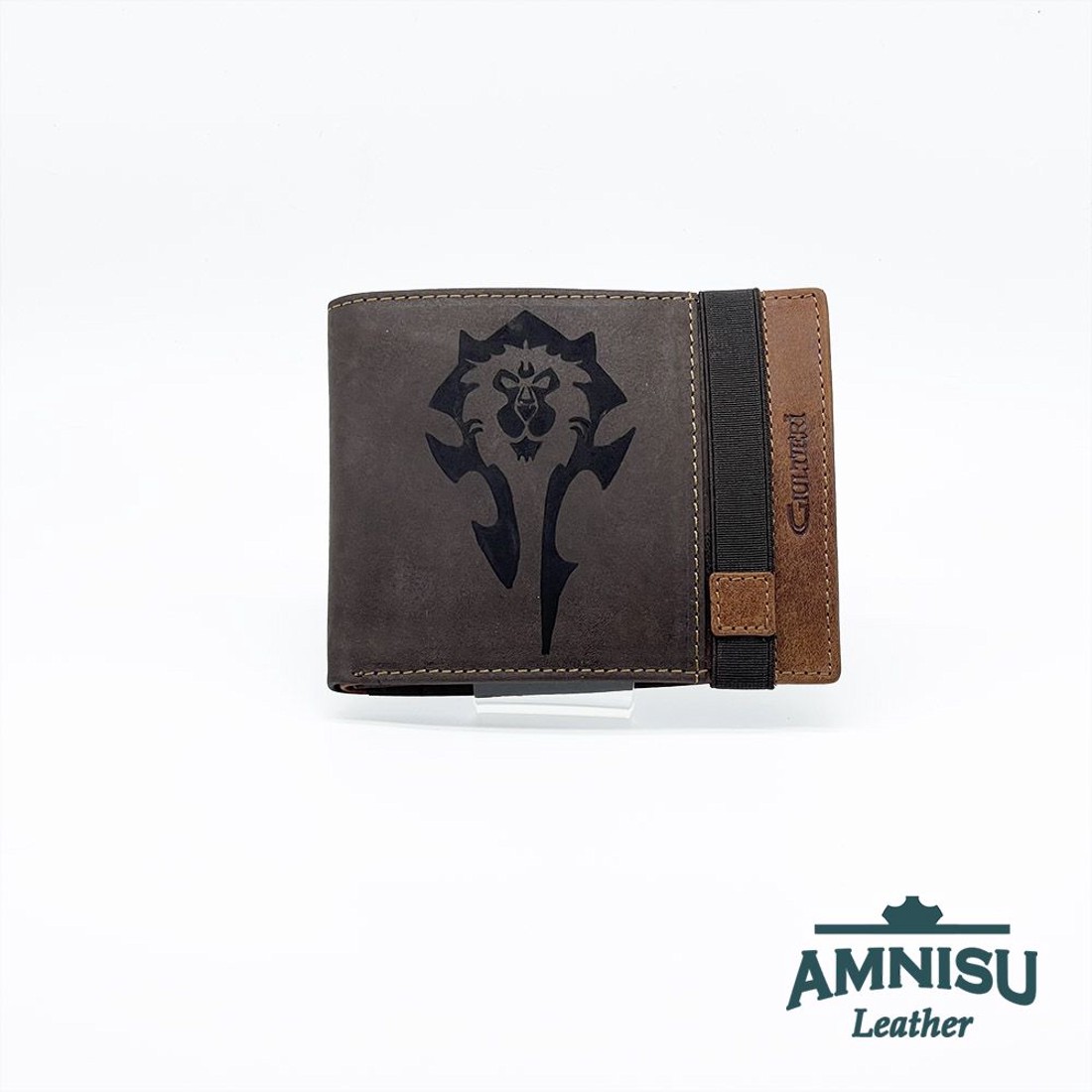 Sötét barna Horda-Ali mintás gumis férfi bőr pénztárca SHG65-horali - táska & tok - pénztárca & más tok - pénztárca - férfi pénztárca - Meska.hu