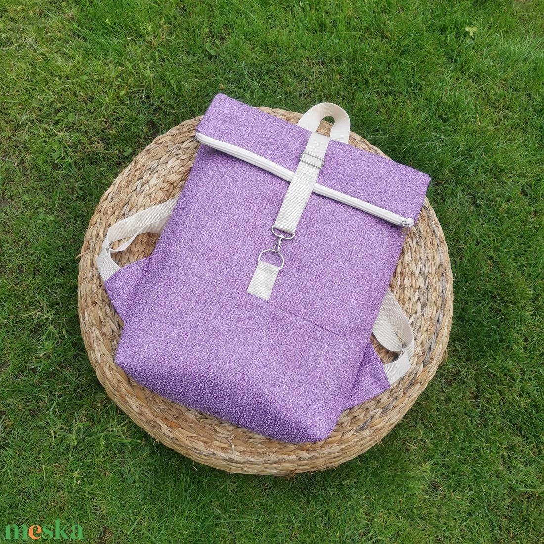 Shine Purple - M/L közötti méret - táska & tok - hátizsák - roll top hátizsák - Meska.hu