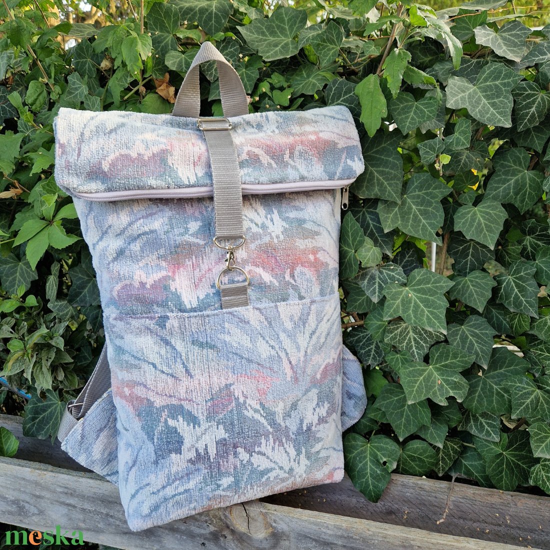 RE'A dizájn Pastell Oasis rolltop hátizsák  M méret - táska & tok - hátizsák - roll top hátizsák - Meska.hu