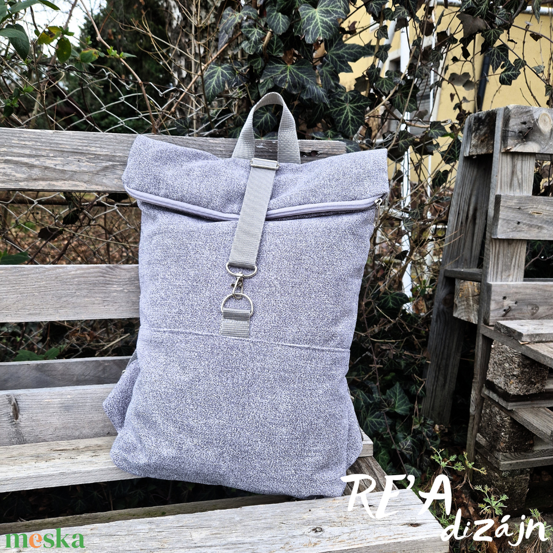 RE'A dizájn Cool Gray rolltop hátizsák hosszú S méret - táska & tok - hátizsák - roll top hátizsák - Meska.hu RE'A dizájn Cool Gray rolltop hátizsák hosszú S méret - táska & tok - hátizsák - roll top hátizsák - Meska.hu