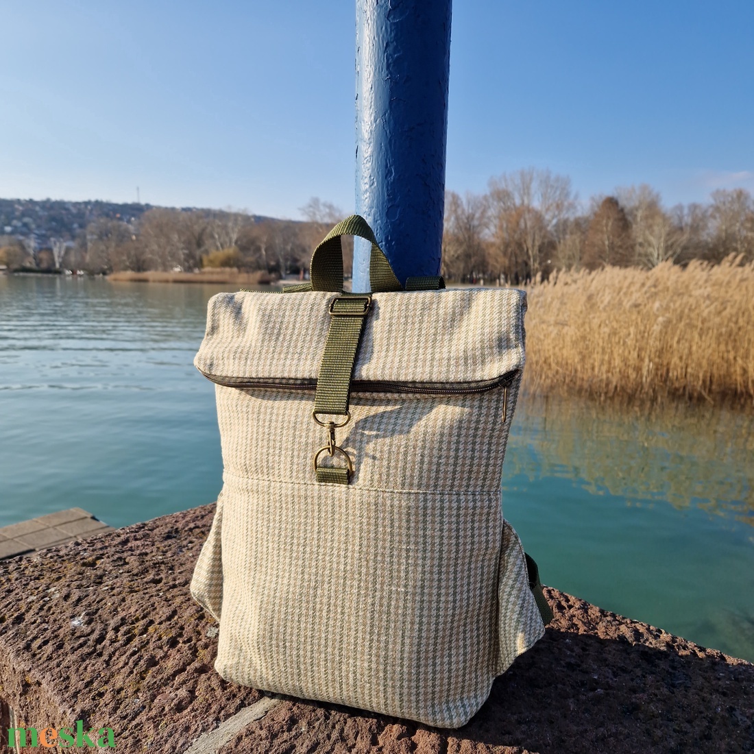 RE'A dizájn Houndstooth rolltop hátizsák S méret - táska & tok - hátizsák - roll top hátizsák - Meska.hu RE'A dizájn Houndstooth rolltop hátizsák S méret - táska & tok - hátizsák - roll top hátizsák - Meska.hu