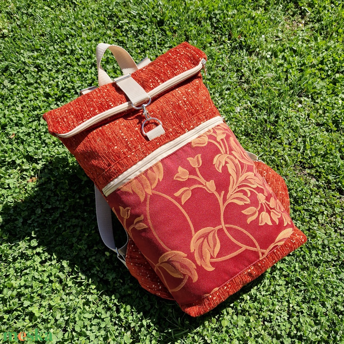 RE'A dizájn Renaissance Flowers 2. rolltop hátizsák - M méret - táska & tok - hátizsák - roll top hátizsák - Meska.hu