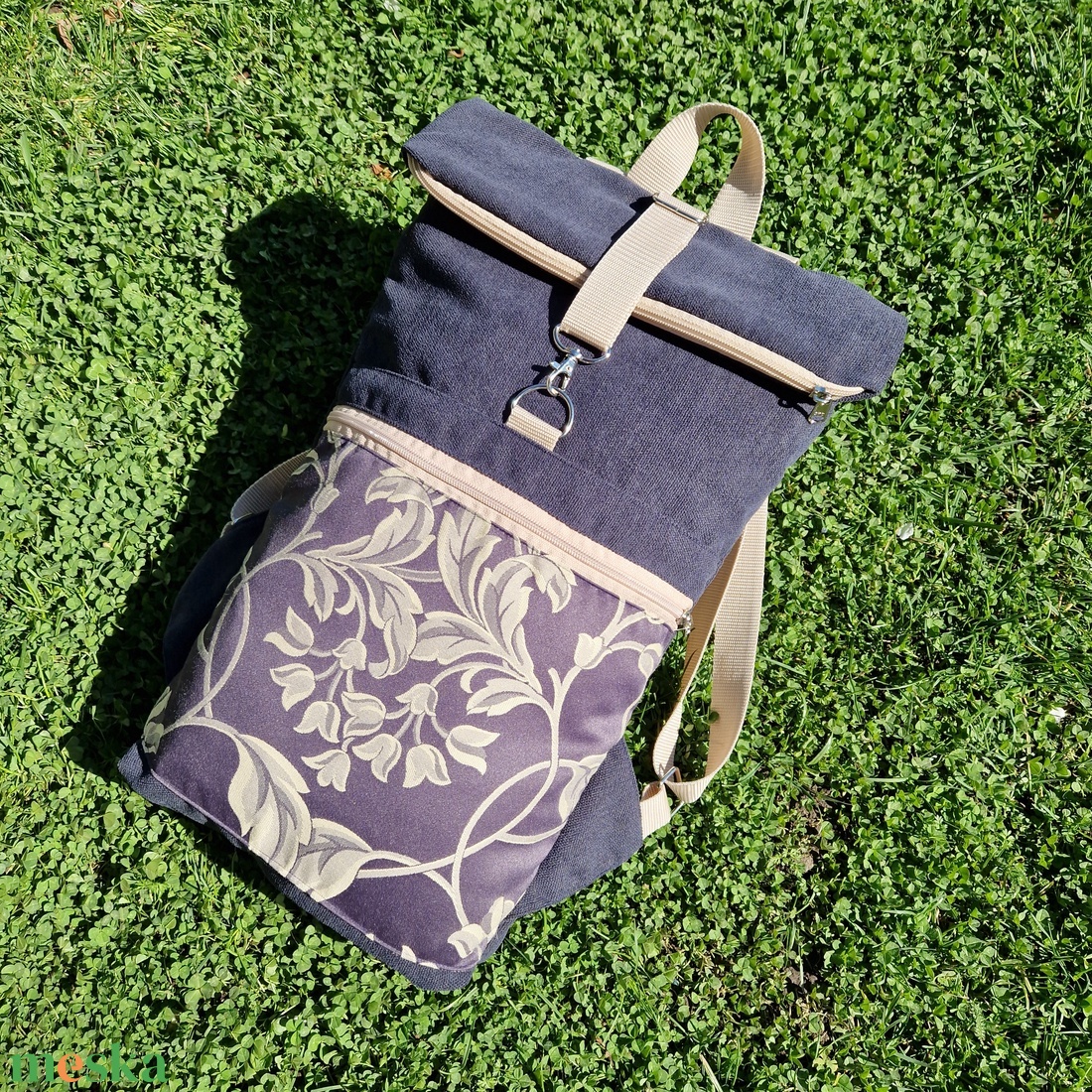 RE'A dizájn Renaissance Flowers 3. rolltop hátizsák - M méret - táska & tok - hátizsák - roll top hátizsák - Meska.hu