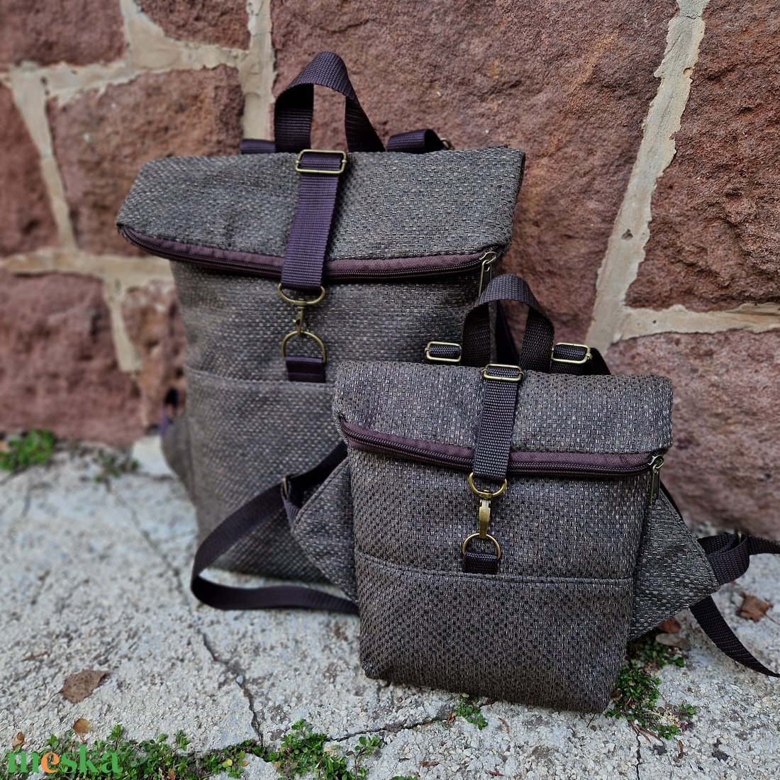 RE'A dizájn Havanna anya-lánya rolltop szett (XS+S méretű hátizsák szettben) - táska & tok - táska szett - Meska.hu RE'A dizájn Havanna anya-lánya rolltop szett (XS+S méretű hátizsák szettben) - táska & tok - táska szett - Meska.hu