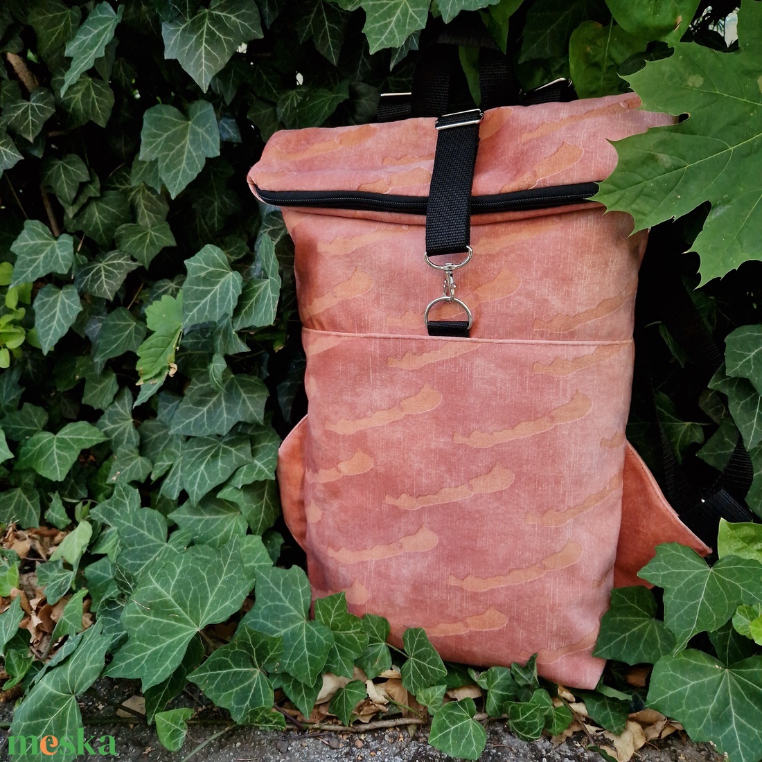 Full Balaton  fakó rózsaszín rolltop hátizsák - L méret - táska & tok - hátizsák - roll top hátizsák - Meska.hu