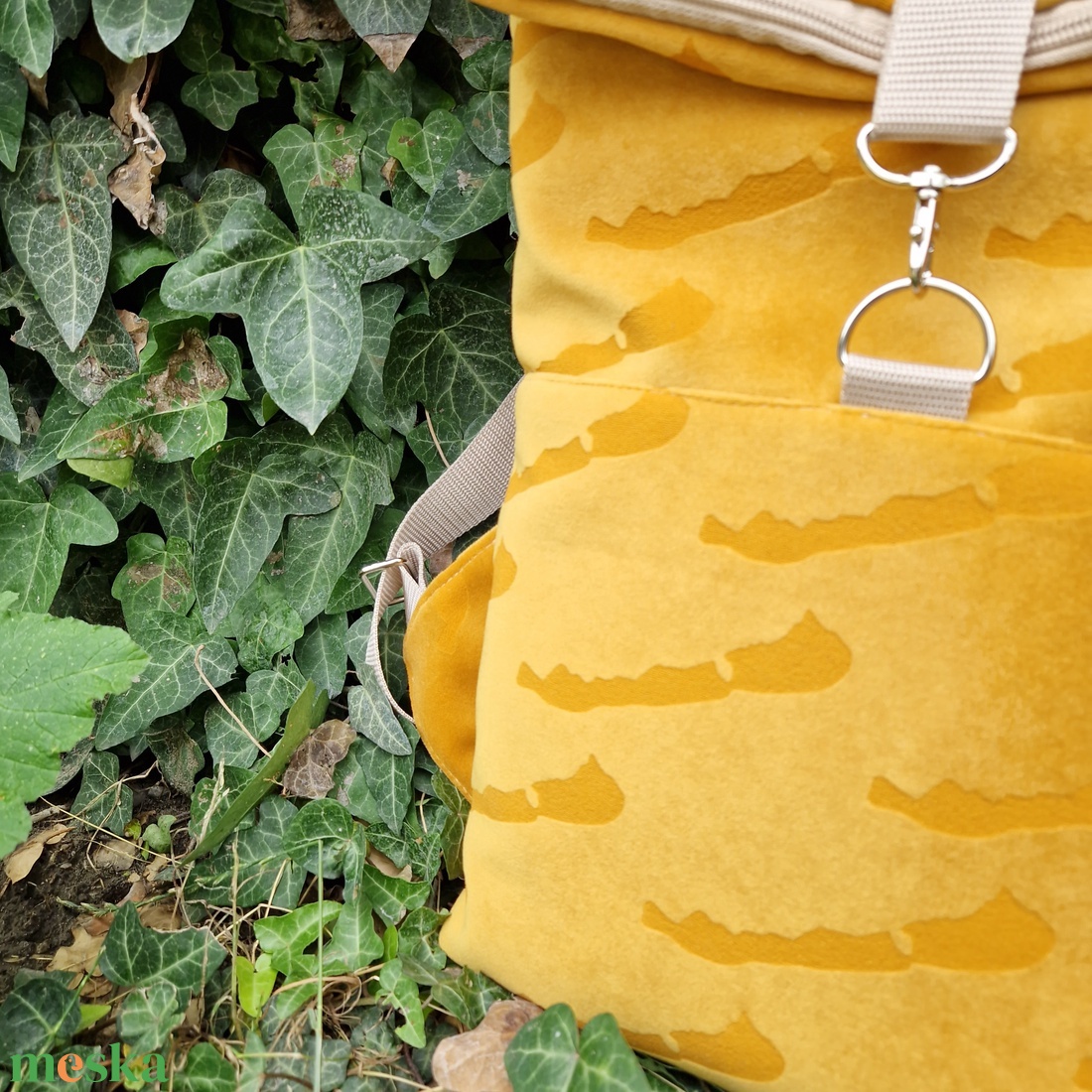 Full Balaton  sárga rolltop hátizsák - S méret - táska & tok - hátizsák - roll top hátizsák - Meska.hu