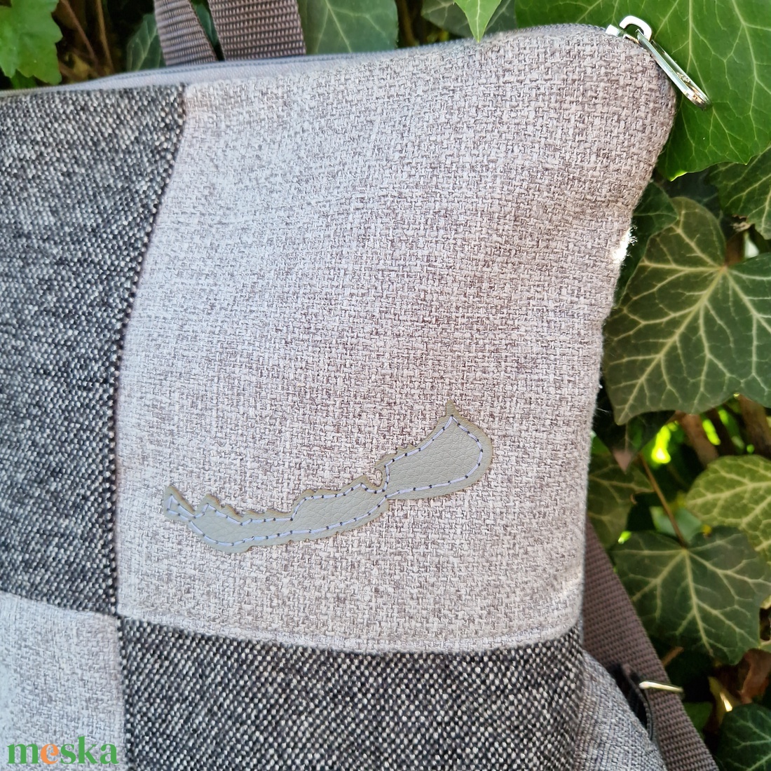 RE'A dizájn Szürke kockás Balaton hátizsák  - táska & tok - hátizsák - roll top hátizsák - Meska.hu