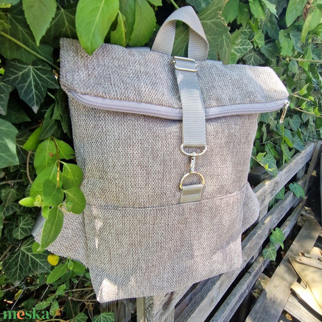 RE'A dizájn Soft Gray rolltop hátizsák  S méret - táska & tok - hátizsák - roll top hátizsák - Meska.hu