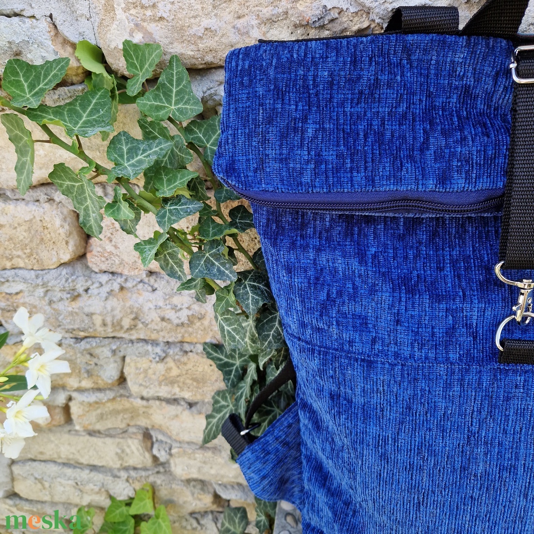 RE'A dizájn Sparkling Blue rolltop hátizsák  M méret - táska & tok - hátizsák - roll top hátizsák - Meska.hu