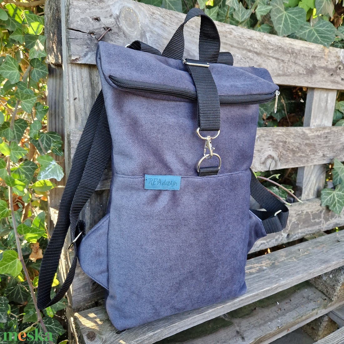 RE'A dizájn Steel Blue hátizsák  S méret - táska & tok - hátizsák - roll top hátizsák - Meska.hu