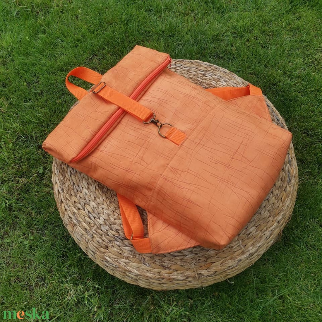 RE'A dizájn Summer Orange rolltop hátizsák  L méret - táska & tok - hátizsák - roll top hátizsák - Meska.hu