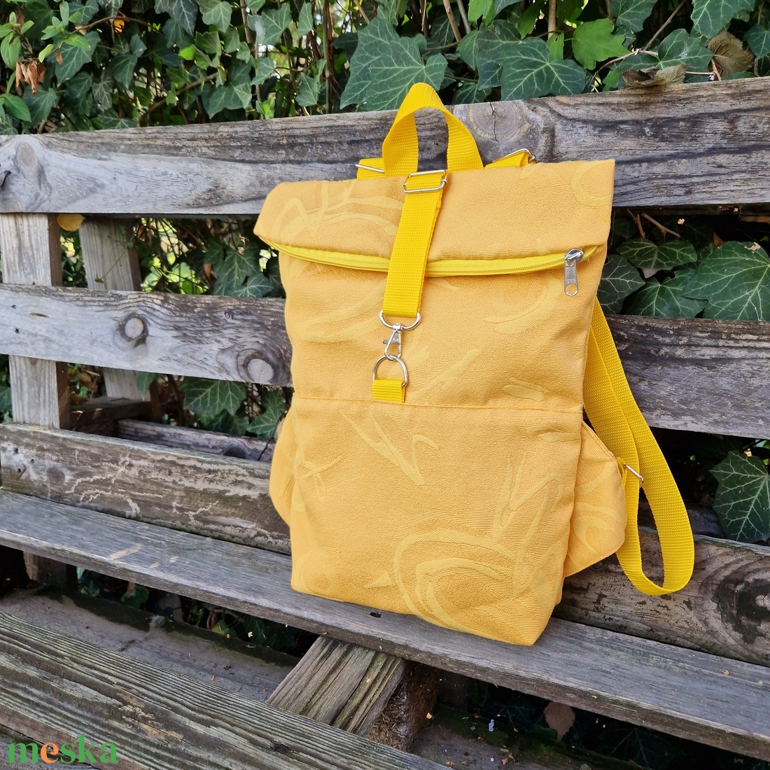 RE'A dizájn Yellow Waves rolltop hátizsák  S méret - táska & tok - hátizsák - roll top hátizsák - Meska.hu