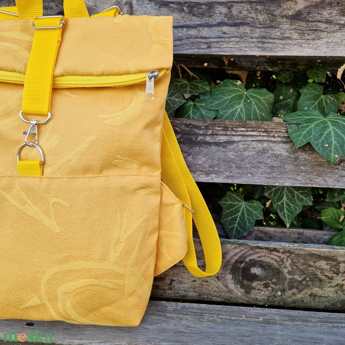 RE'A dizájn Yellow Waves rolltop hátizsák  S méret - táska & tok - hátizsák - roll top hátizsák - Meska.hu