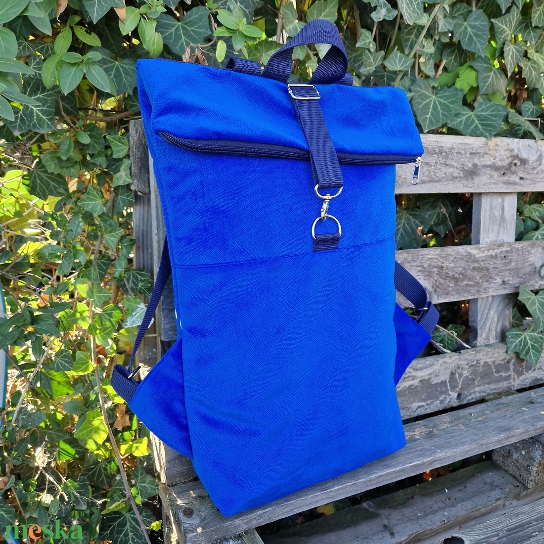 RE'A dizájn Greek Blue rolltop hátizsák  S/M közötti méret - táska & tok - hátizsák - roll top hátizsák - Meska.hu