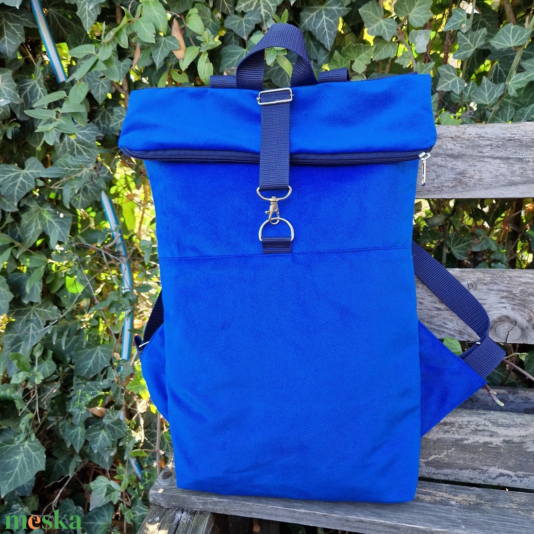 RE'A dizájn Greek Blue rolltop hátizsák  S/M közötti méret - táska & tok - hátizsák - roll top hátizsák - Meska.hu
