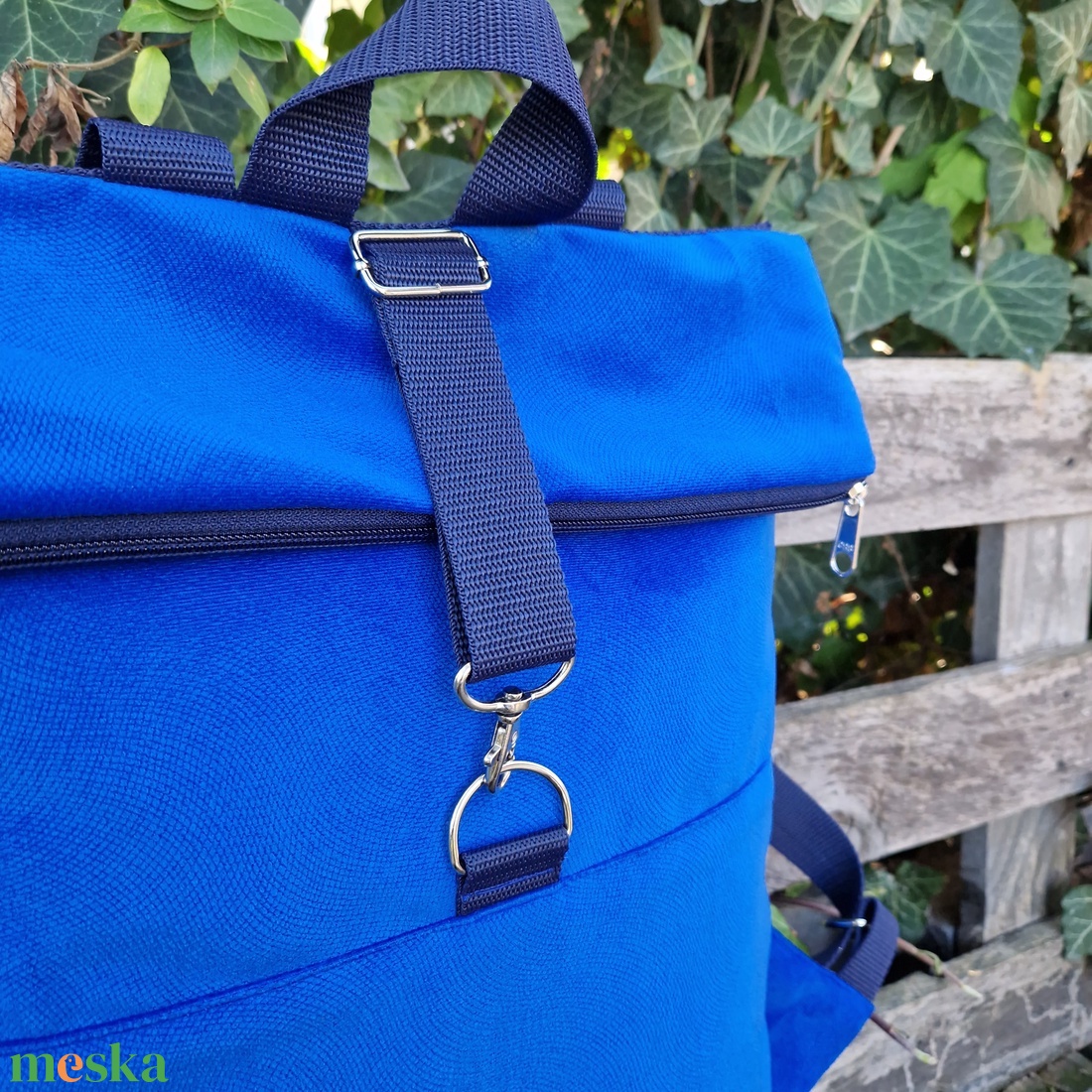 RE'A dizájn Greek Blue rolltop hátizsák  S/M közötti méret - táska & tok - hátizsák - roll top hátizsák - Meska.hu