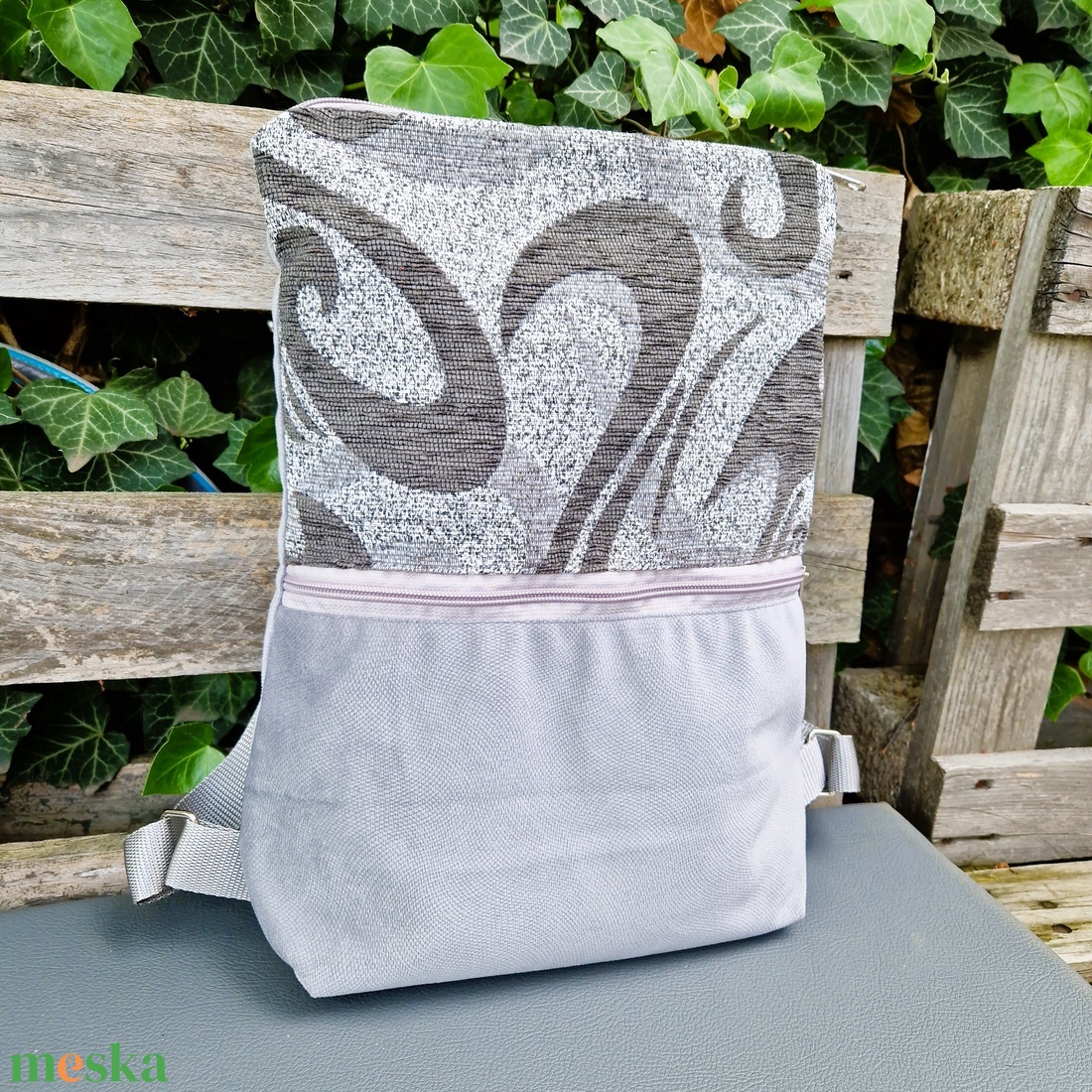 RE'A dizájn Gray Waves trapéz hátizsák - táska & tok - hátizsák - roll top hátizsák - Meska.hu