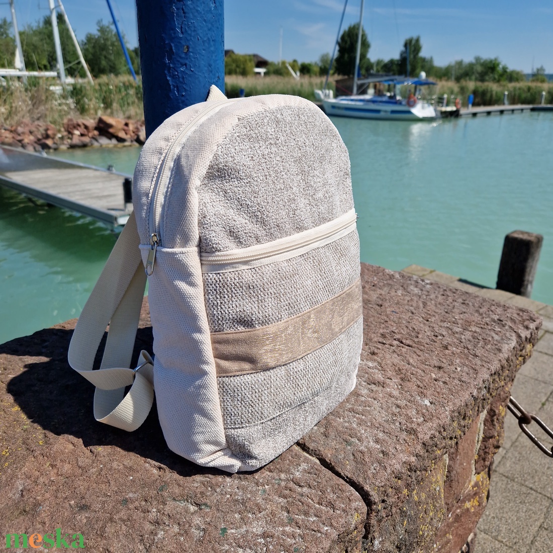 RE'A dizájn Gold Prosecco hátizsák - táska & tok - hátizsák - hátizsák - Meska.hu