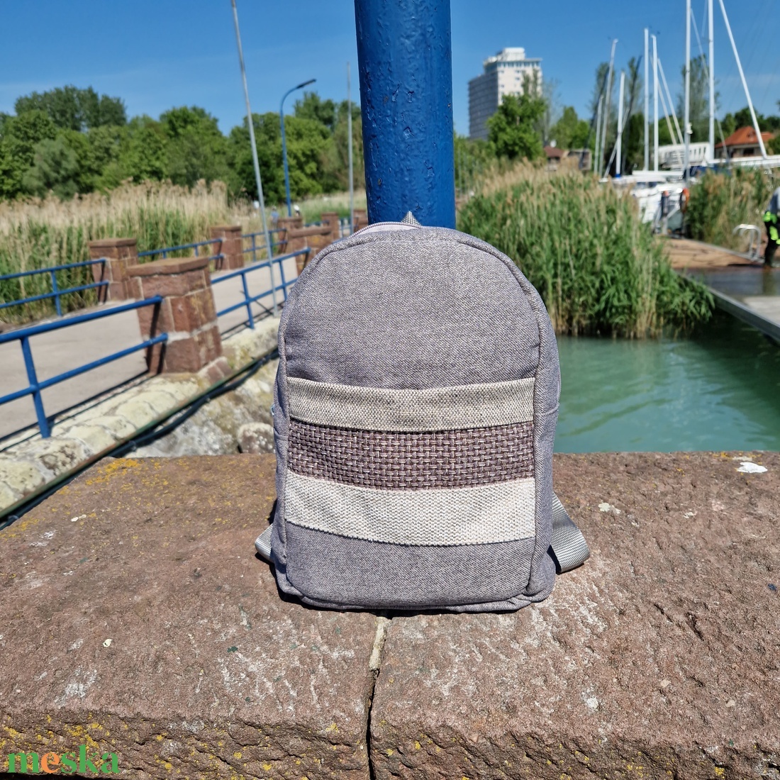 RE'A dizájn Stone Stripes hátizsák - táska & tok - hátizsák - hátizsák - Meska.hu