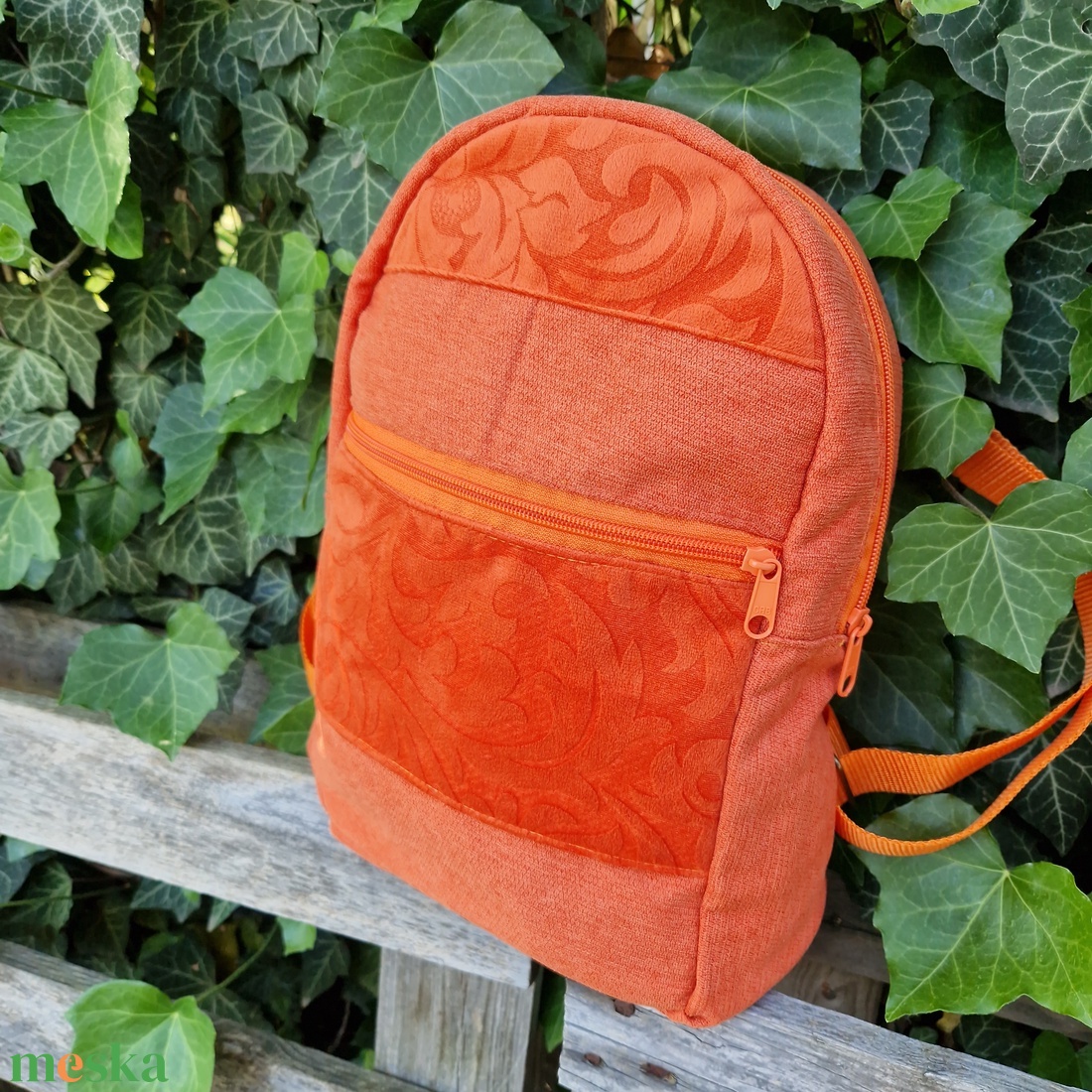 RE'A dizájn Orange Flowers hátizsák - táska & tok - hátizsák - hátizsák - Meska.hu