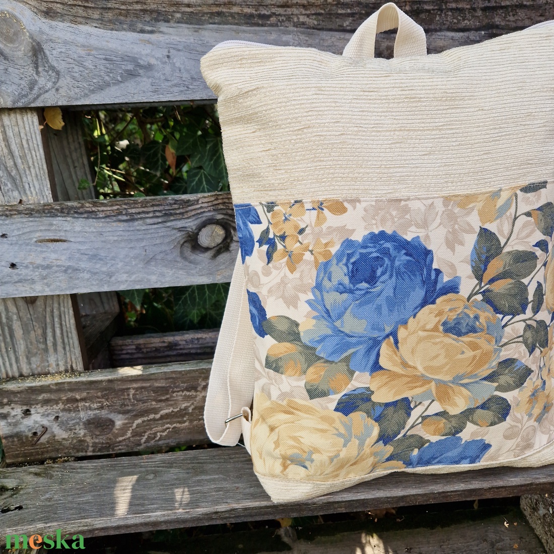 RE'A dizájn Soft Roses - blue hátizsák - táska & tok - hátizsák - hátizsák - Meska.hu