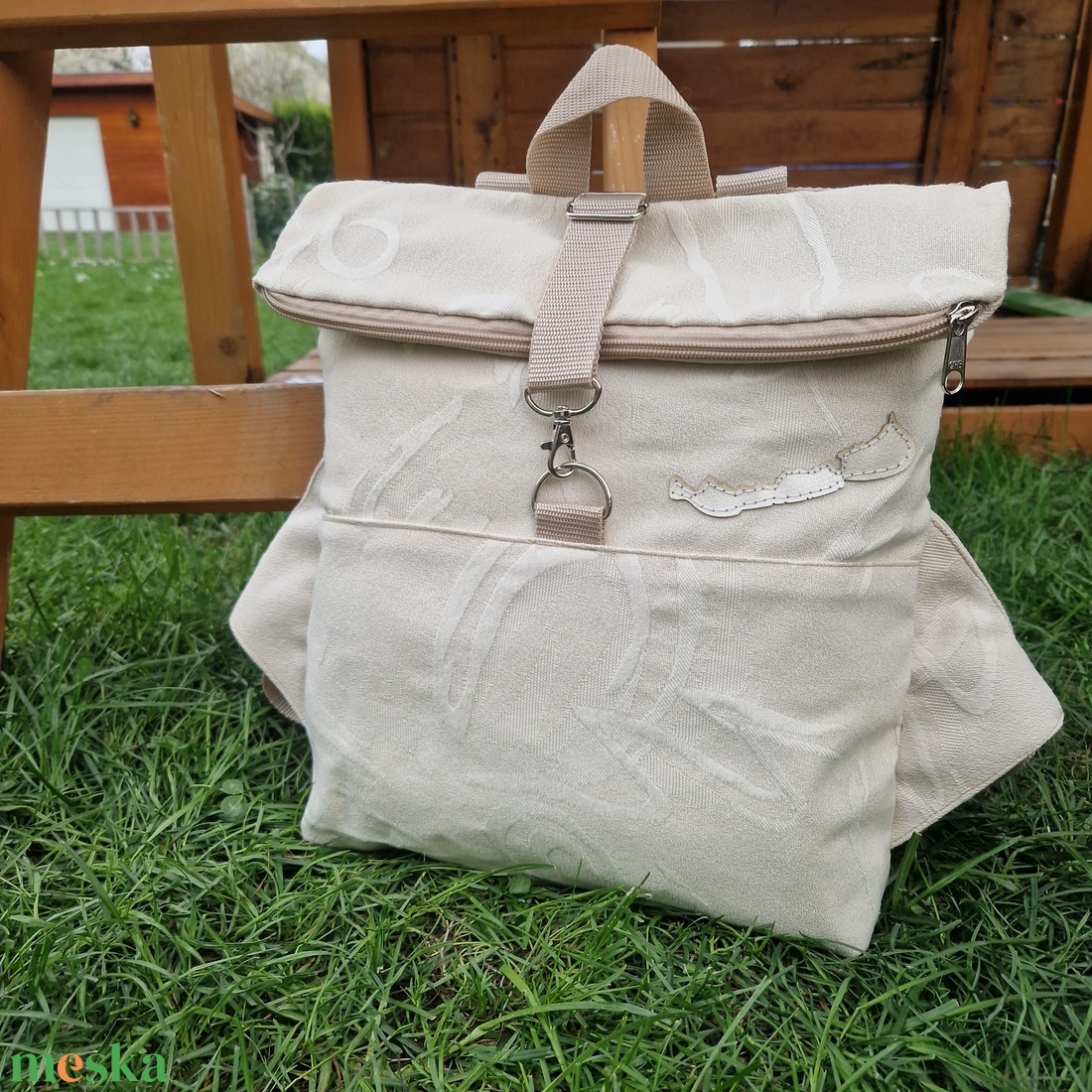 RE'A dizájn Krém Balaton rolltop hátizsák � S méret - táska & tok - hátizsák - roll top hátizsák - Meska.hu