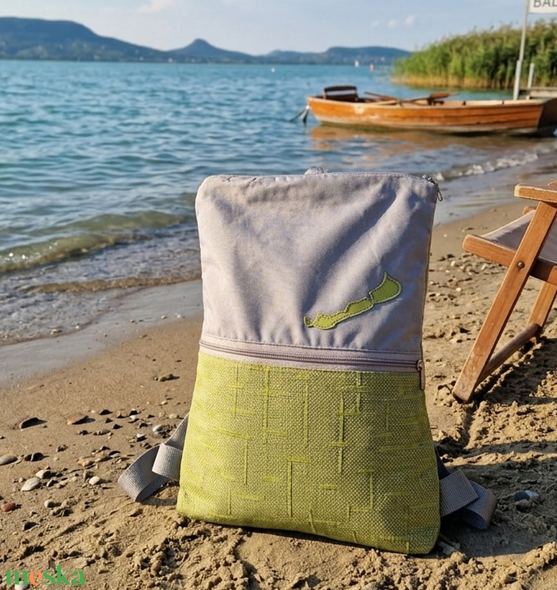 RE'A dizájn Szürke hullám Balaton hátizsák � S méret - táska & tok - hátizsák - roll top hátizsák - Meska.hu