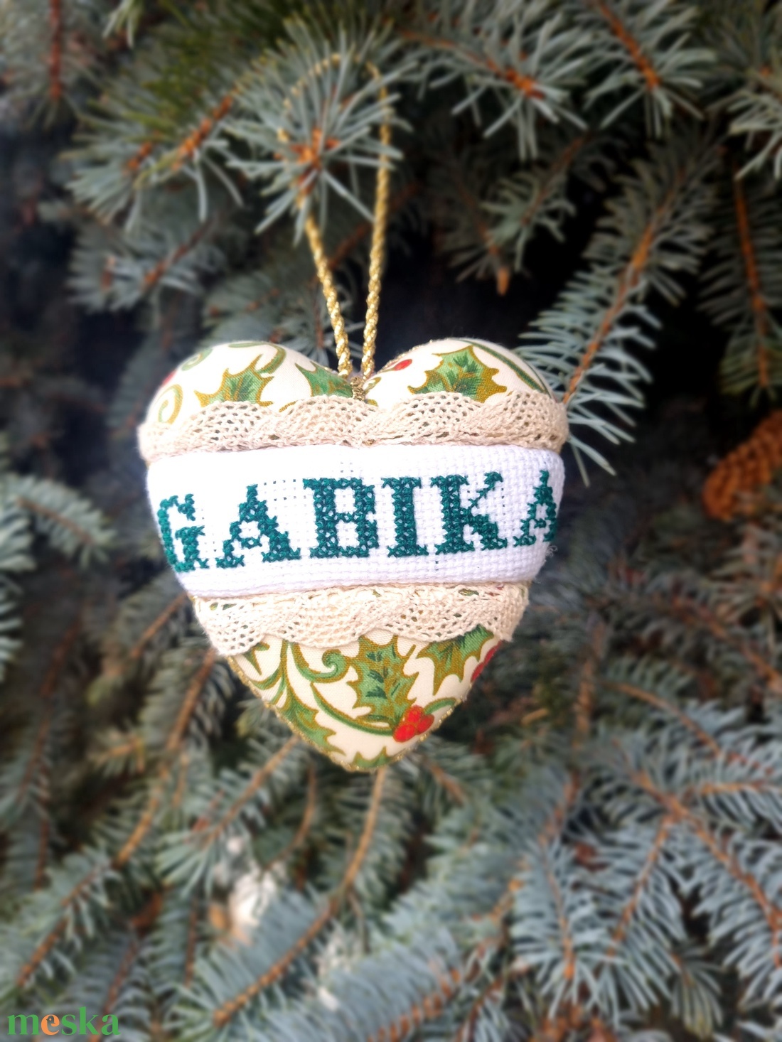 Karácsonyfadísz névvel - karácsony - karácsonyi lakásdekoráció - karácsonyfadíszek - Meska.hu