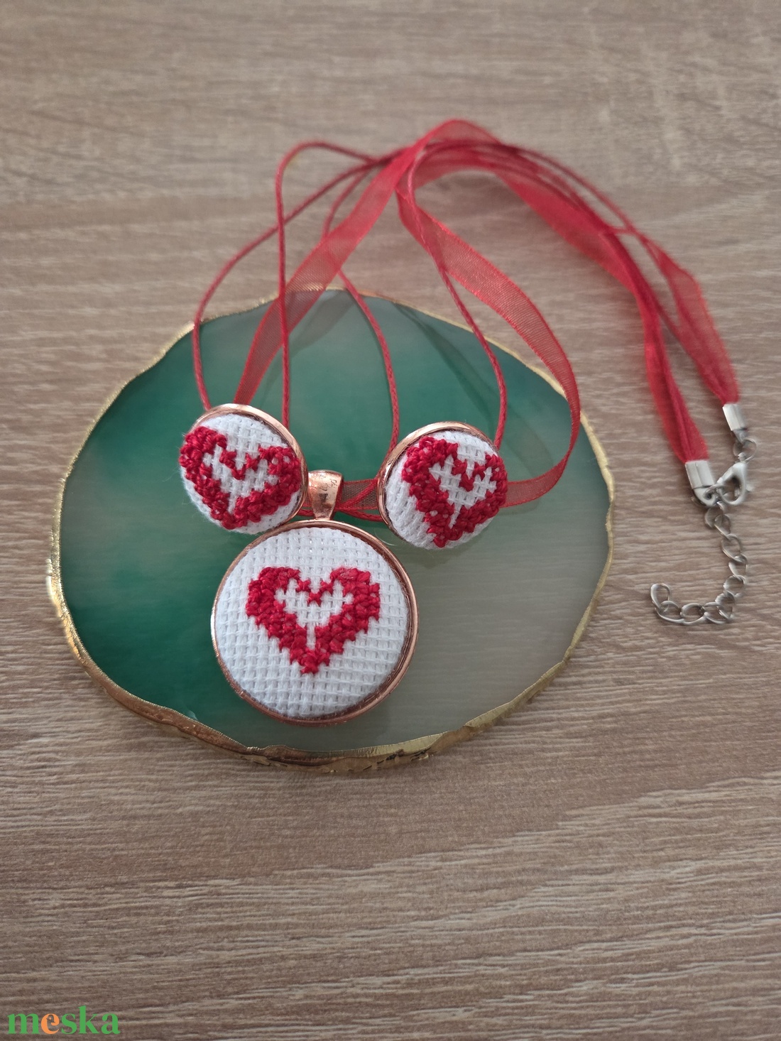 Szivecskés ékszerszett - ékszer - ékszerszett - Meska.hu