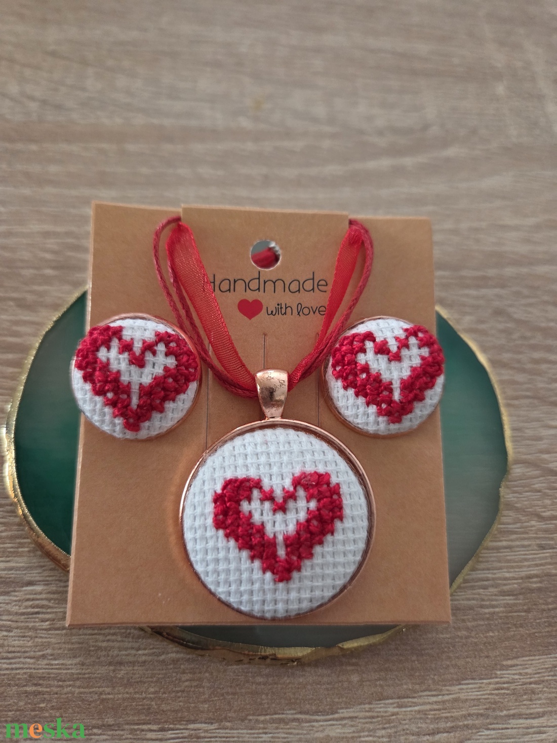 Szivecskés ékszerszett - ékszer - ékszerszett - Meska.hu