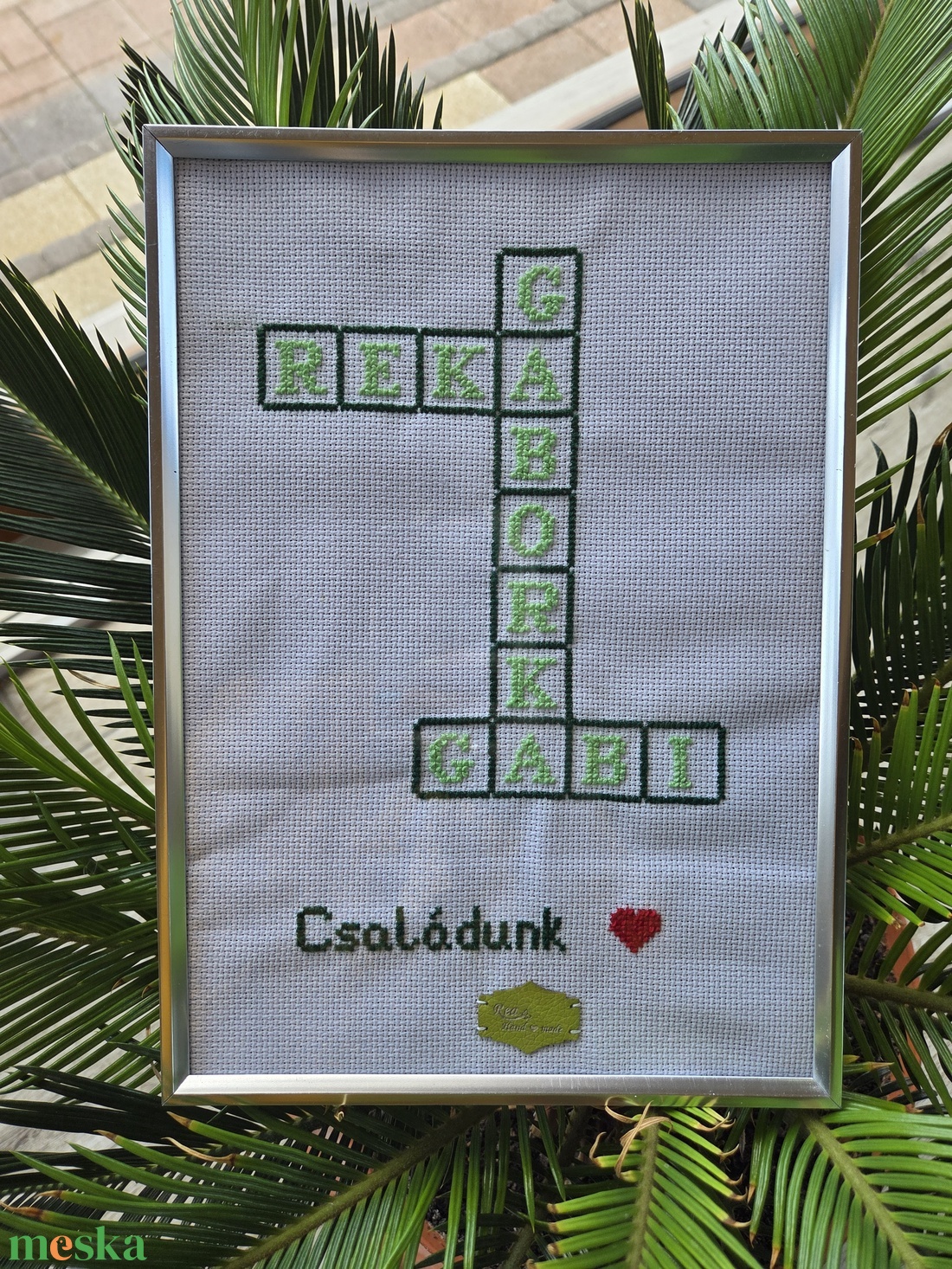 Scrabble kép - művészet - textilkép - keresztszemes - Meska.hu