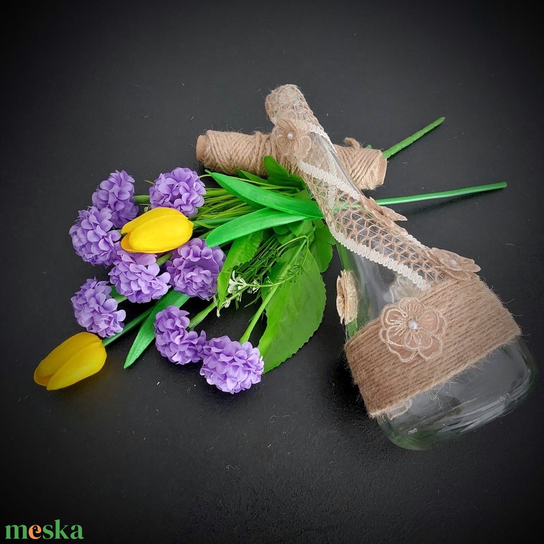 Elegáns rusztikus váza virágokkal - otthon & életmód - dekoráció - asztal és polc dekoráció - díszüveg - Meska.hu Elegáns rusztikus váza virágokkal - otthon & életmód - dekoráció - asztal és polc dekoráció - díszüveg - Meska.hu