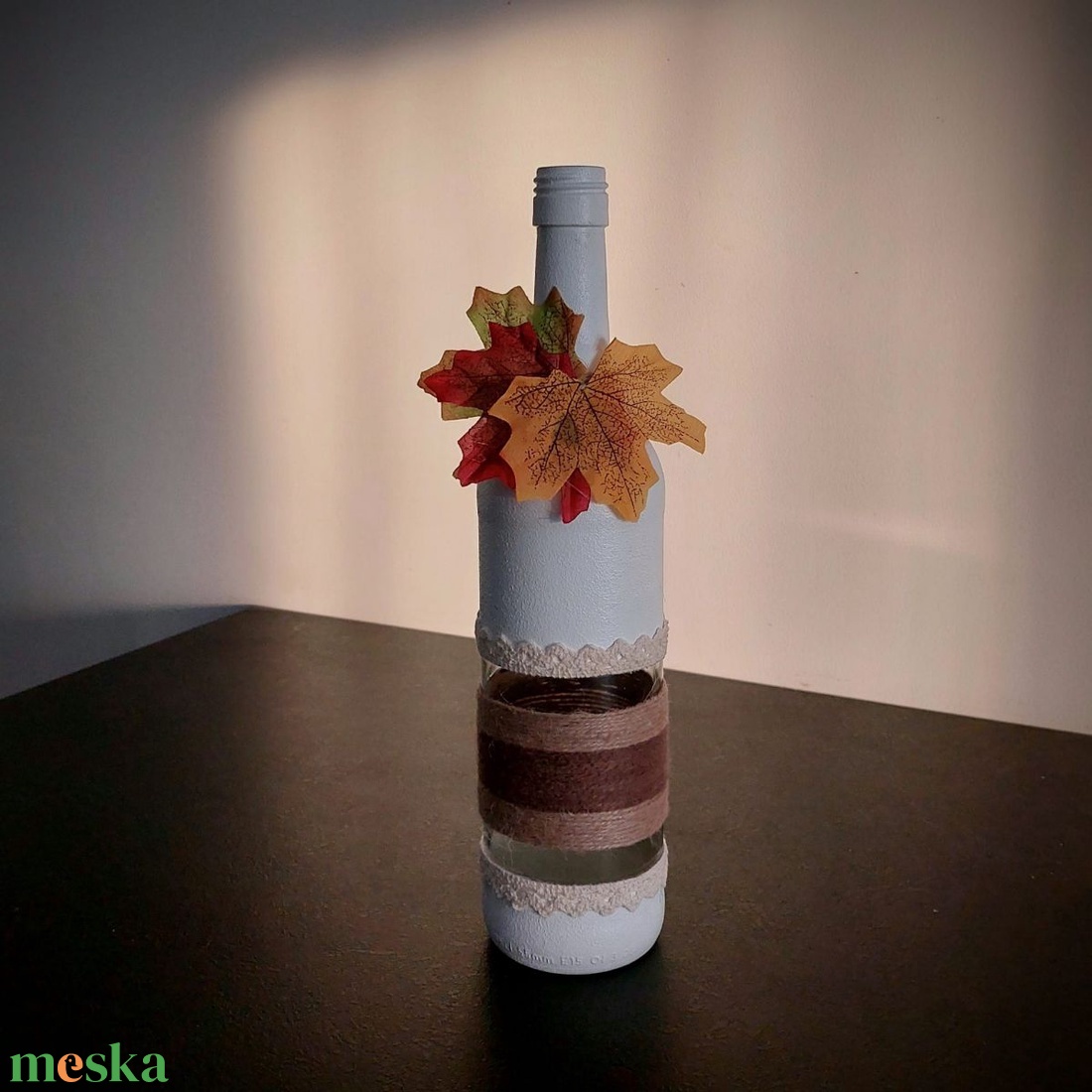 Elegáns rusztikus váza levelekkel - otthon & életmód - dekoráció - asztal és polc dekoráció - díszüveg - Meska.hu Elegáns rusztikus váza levelekkel - otthon & életmód - dekoráció - asztal és polc dekoráció - díszüveg - Meska.hu