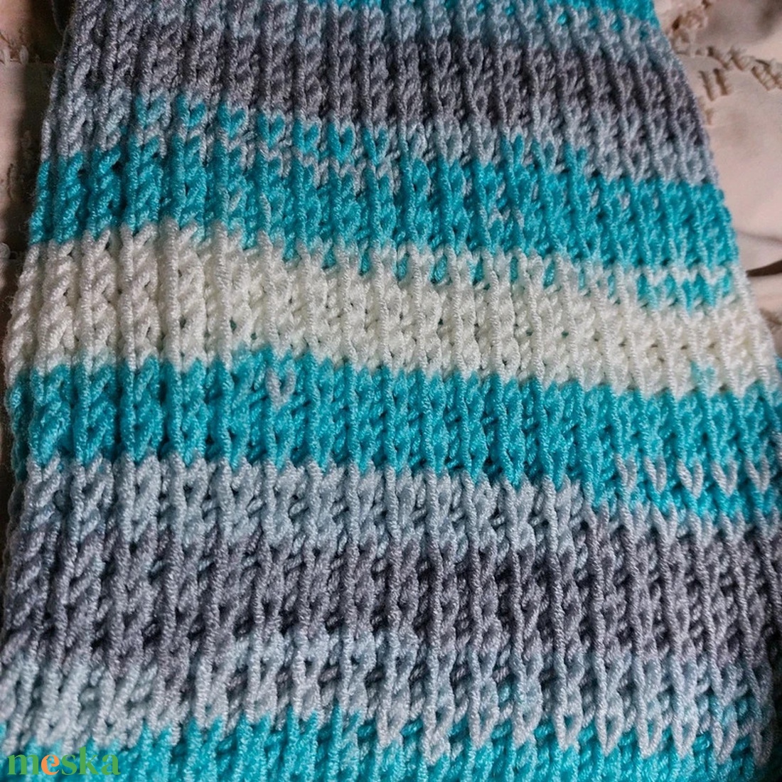 Kézzel kötött gyermek sál és sapka szett - ruha & divat - sál, sapka, kendő - sál - Meska.hu