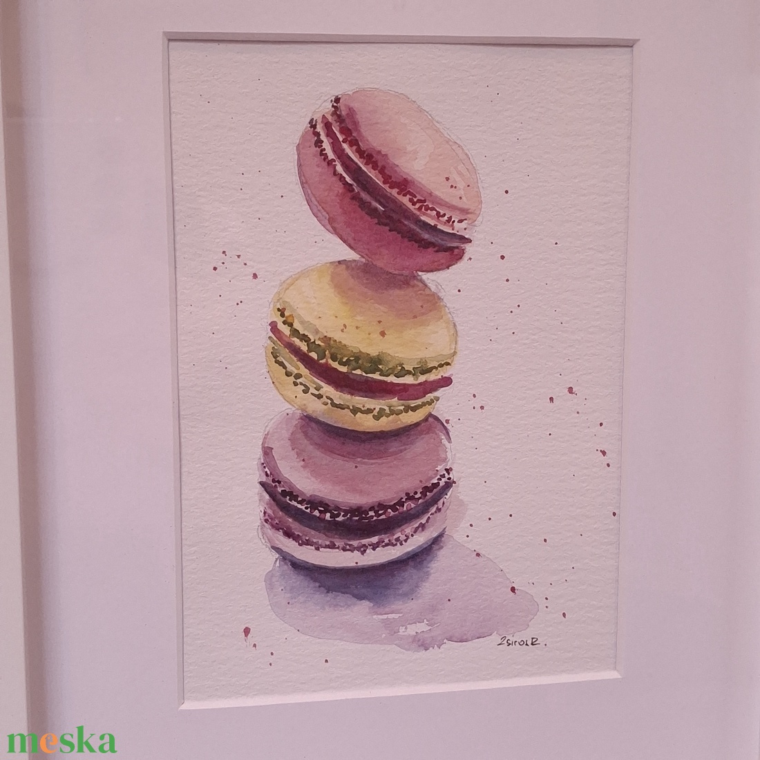 Eredeti akvarell falikép - Macarons - művészet - festmény - akvarell - Meska.hu Eredeti akvarell falikép - Macarons - művészet - festmény - akvarell - Meska.hu