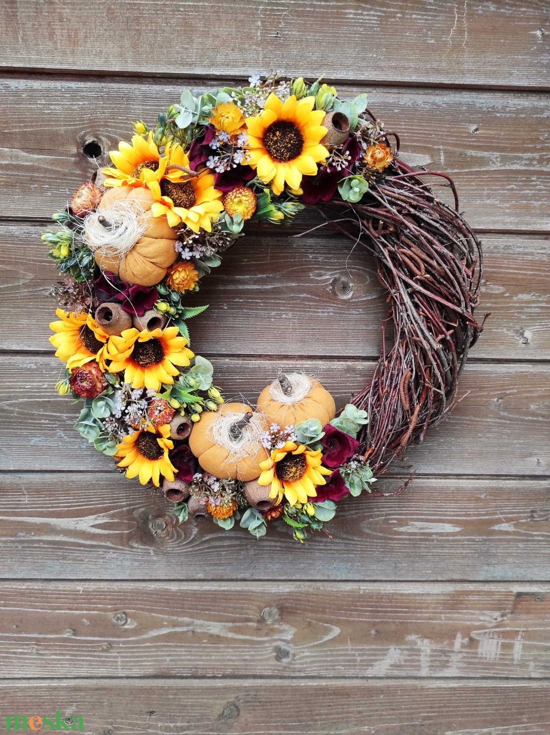 Napraforgós őszi ajtódísz  - otthon & életmód - dekoráció - ajtó- és ablak dekoráció - ajtódísz & kopogtató - Meska.hu