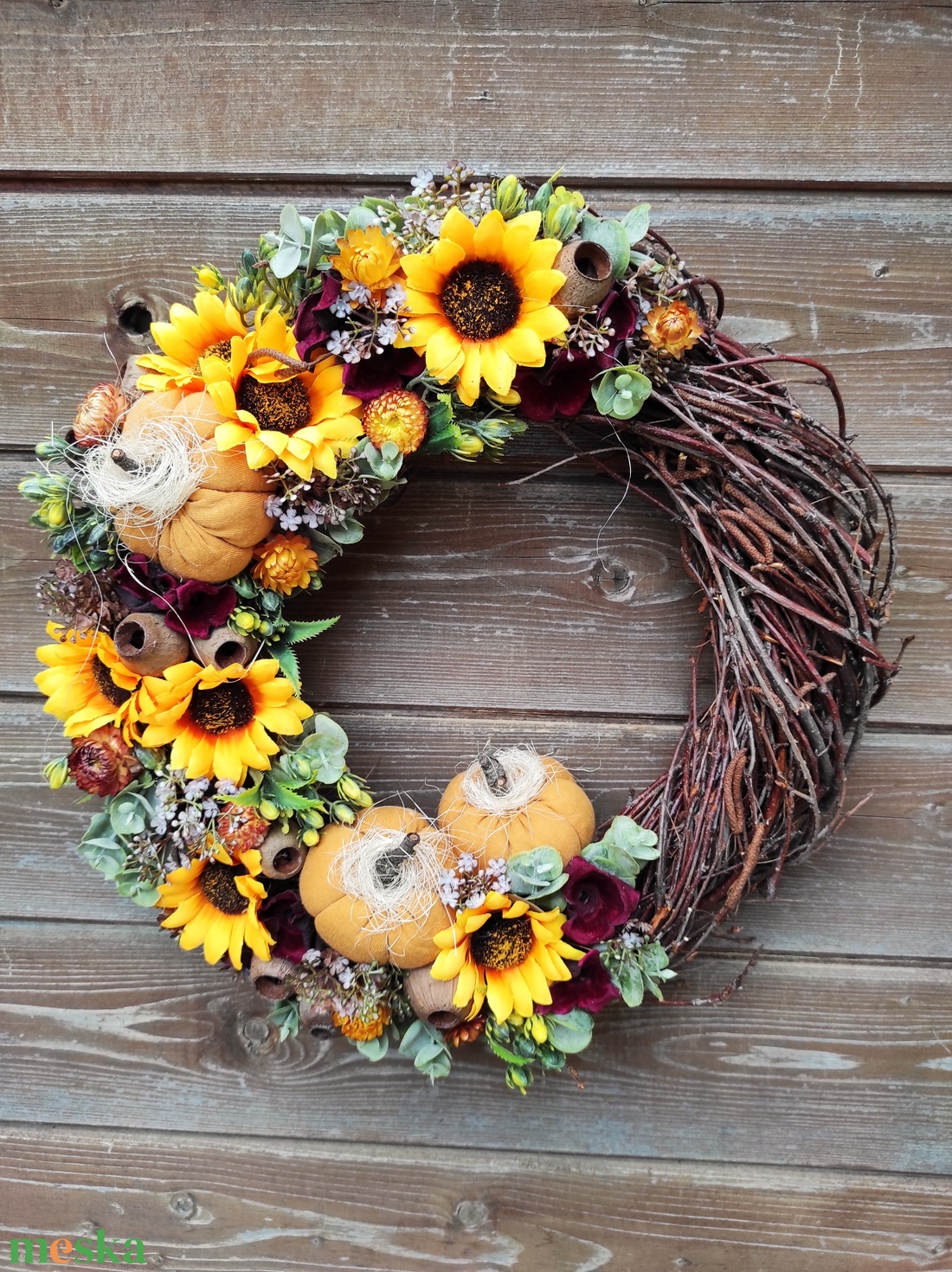 Napraforgós őszi ajtódísz  - otthon & életmód - dekoráció - ajtó- és ablak dekoráció - ajtódísz & kopogtató - Meska.hu