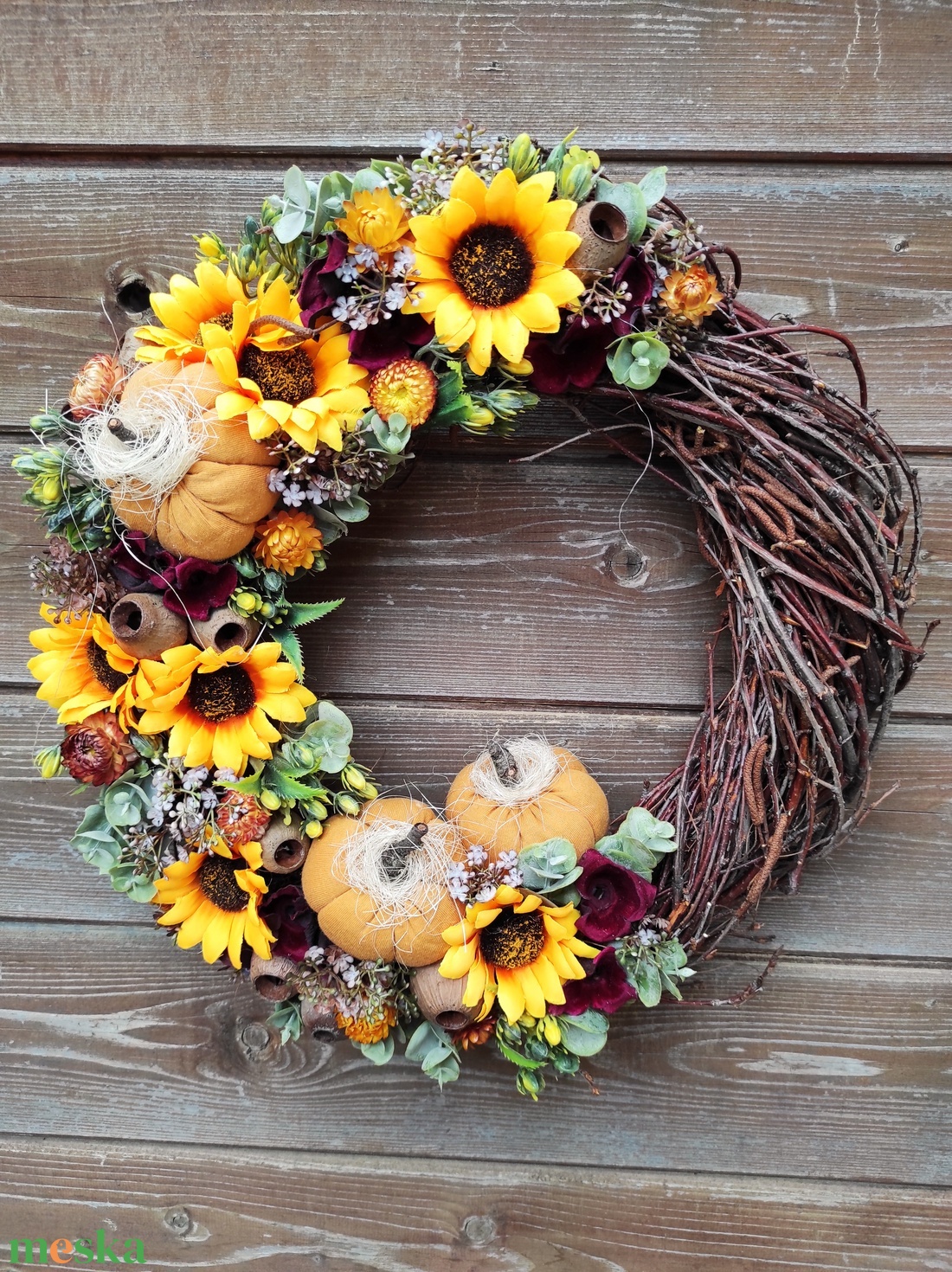 Napraforgós őszi ajtódísz  - otthon & életmód - dekoráció - ajtó- és ablak dekoráció - ajtódísz & kopogtató - Meska.hu