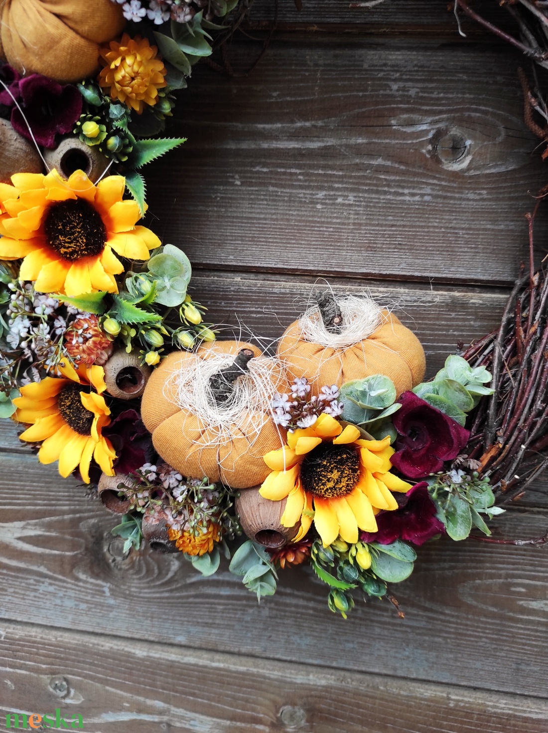 Napraforgós őszi ajtódísz  - otthon & életmód - dekoráció - ajtó- és ablak dekoráció - ajtódísz & kopogtató - Meska.hu