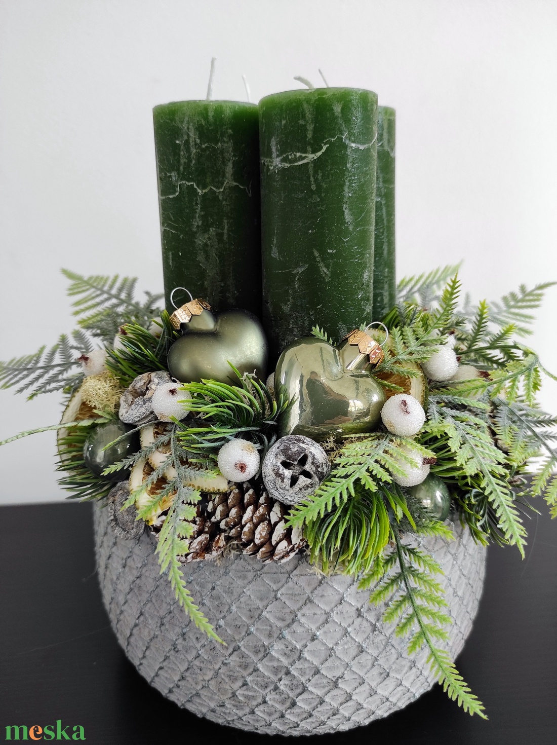 Csupa zöld adventi asztaldísz - karácsony - adventi díszek - adventi asztaldísz - Meska.hu Csupa zöld adventi asztaldísz - karácsony - adventi díszek - adventi asztaldísz - Meska.hu